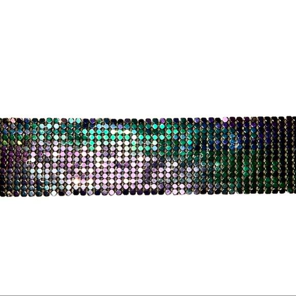 Metallic Ombré Purple Iridescent Mesh Chainlink Choker - Picture 7 of 8